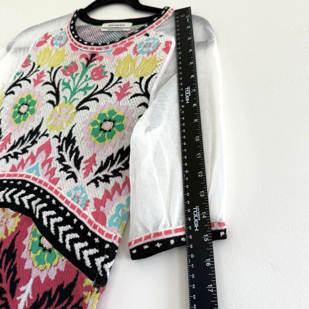 Anthropologie Aldomartins Knit Dress Fit & Flare Cottagecore Wool Boho Floral XS - Picture 7 of 11